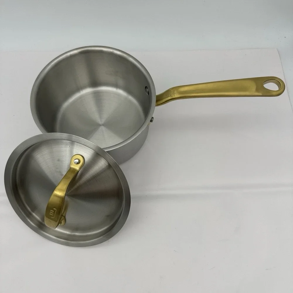 NEW Made In 2 Quart Stainless Steel Saucepan with Lid - 5 Ply All Stainless Clad
